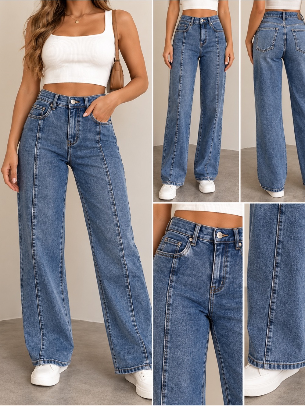 Flamingals Straight Leg Jeans in Blue Size Small